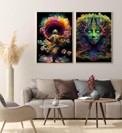 1tonine Diamond Painting Kits for Adults-5D Full Drill Abstract Tree Lady Daimond Art Kits-Wall Rhinestone DIY Art Crafts Mosaic Painting Kits for...