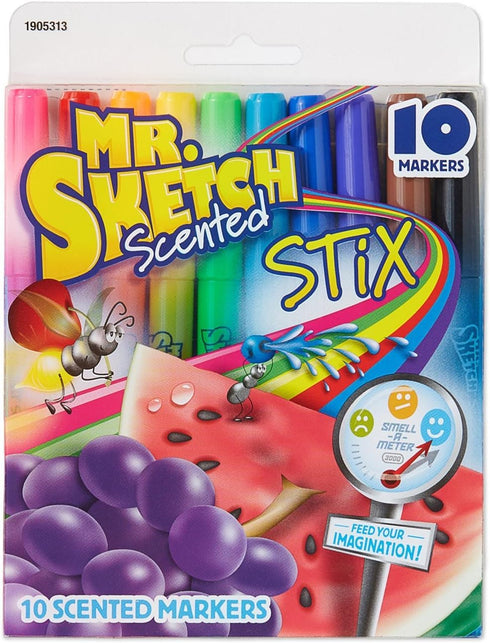 Mr. Sketch 1905313 Scented Stix Watercolor Markers, Fine Point, 10/Set...