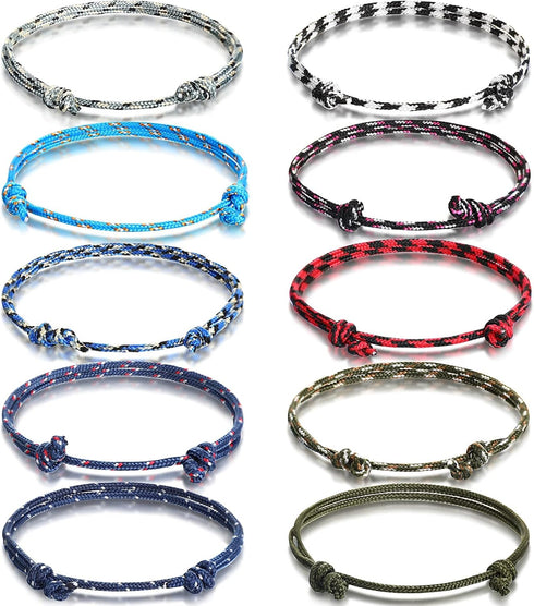 20 Pieces Nautical Braided Rope Bracelet Handmade Navy Rope Cord Bracelet Adjustable String Wave Bracelets for Men Boys Teens...