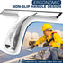 All-Purpose Stainless Steel Shower Squeegee for Glass Doors with 2 Adhesive Hooks, Squeegee for Bathroom Cleaner Tool Household Window Mirror Sque...