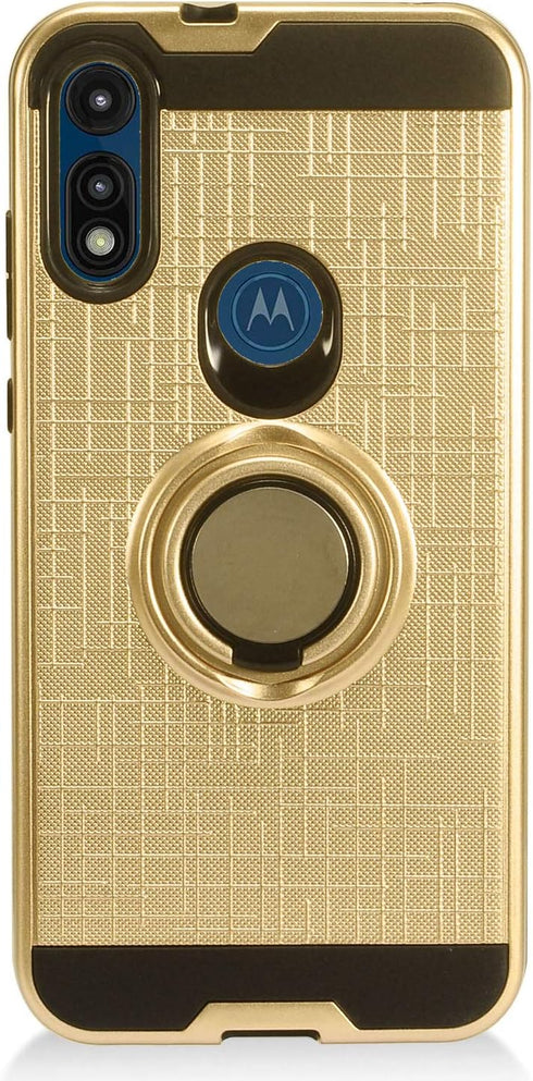 for Motorola Moto E (2020) XT2052 - Phone Case w/Ring Stand - RS2 Gold...