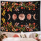 Lifeel Moonlit Garden Tapestry, Moon Phase Surrounded by Vines and Flowers Black Wall Decor Tapestry 60×80 inches...