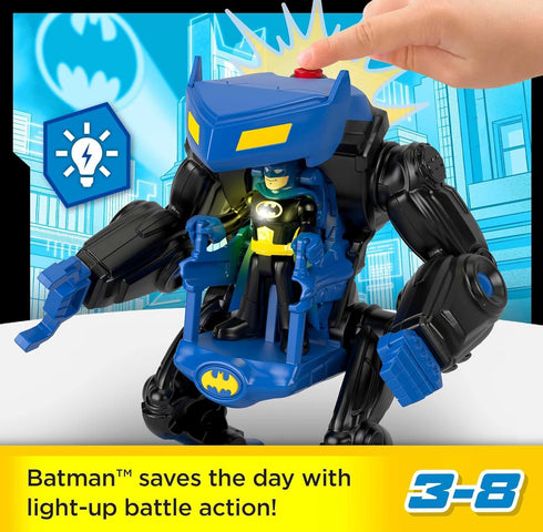 Fisher-Price Imaginext DC Super Friends Batman Toy Battling Robot with Poseable Figure & Lights for Pretend Play Kids Ages 3+ Years...