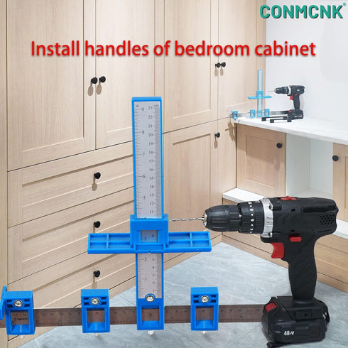 Cabinet Hardware Jig, Cabinet Hardware Template Tool-Adjustable Drill Guide for Fast and Accurate Installation of Door and Drawer Front Knobs, Pul...