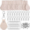 20 Pcs Leather Keychain Blank Craft Kit PU Leather Key Fob Swivel Hook Key Ring for Stamping Laser Engraving...