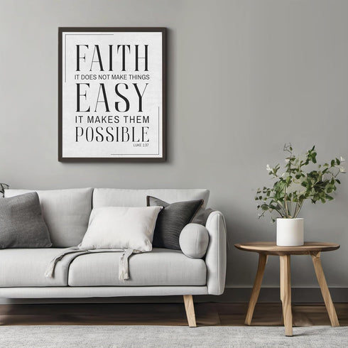 Posterizer 1 pcs-Faith It Does Not Make Things Easy Luke 1: 37 Bible verse-Religious Posters-Quotes and Poems-Gifts for Christians- UNFRAMED Wall ...