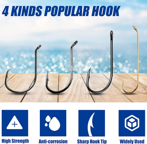 Fishing Hooks Bobbers Tackle Kit, 200pcs Basic Fishing Tackle Box Set Include Fishing Hooks Bobbers Weights Snap Swivels Freshwater Terminal Tackl...