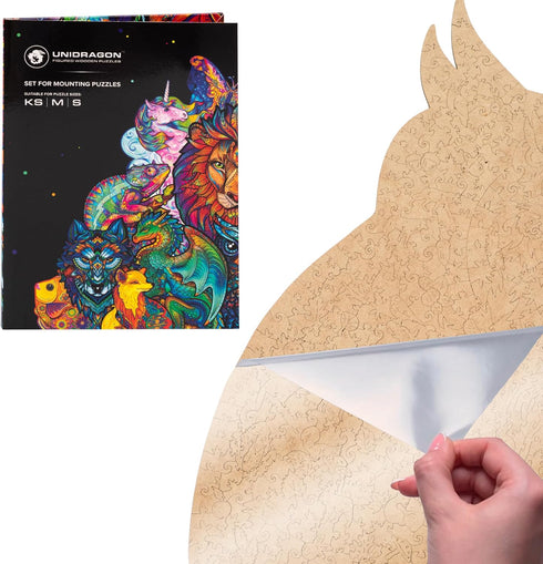 UNIDRAGON Original Jigsaw Puzzle Saver, Wall Art Mounting System to Display Completed Boards, Includes Cardboard Base, Stickers, 3 Sheets Adhesive...