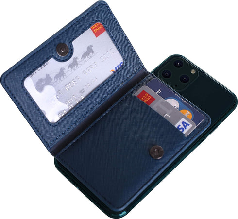 CheapSunday ID Card Holder for Back of Phone Leather Phone Wallet Stick On with Stand Flip Waterproof Leather Adhesive Wallet for Most Cellphones ...