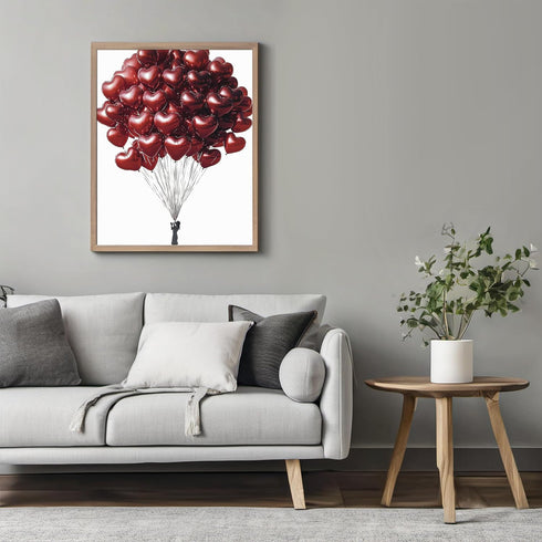 Posterizer 1 pcs-Valentine's Day cute heart shaped balloon poster -3-Romantic Art-Holiday Poster Collection-Gift for Couples boyfriend girlfriend ...