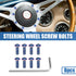 X AUTOHAUX 8pcs M5x0.8 Round Head Car Steering Wheel Screw Bolts Taper with Wrench Colorful...