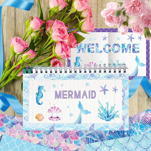 24 Sheets Mermaid Pattern Paper Set, 12"x12" Patterned Cardstock Paper Scrapbooking Supplies Paper Origami Paper for Birthday Theme Party - 12 Sty...