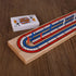 STERLING Games Folding Cribbage 3 Track Wooden Cribbage Board with Red White Blue Pegs for 3 Players...