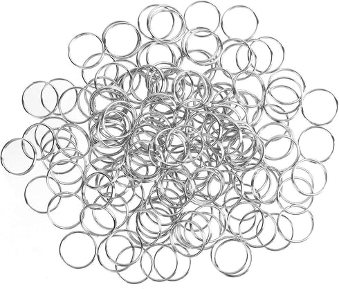 300 PCS 14mm Metal Split Ring Nickel Plated Small Key Chain Ring Part for Connecting Clasps Charms Links and Ornament Crafts, Silver...