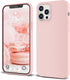 IceSword iPhone 12 Case and iPhone 12 Pro Case 6.1” (2020), Liquid Silicone Case Cover, Soft Microfiber Cloth, Matte Pale Pink Pastel Light Rose C...