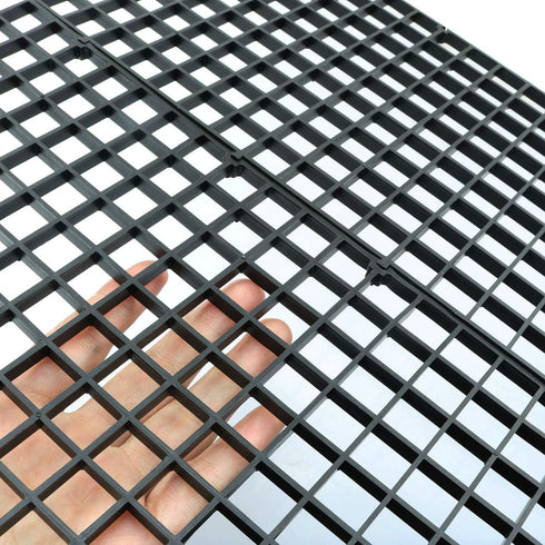 2pcs 30cm x 15cm Plastic Grid Divider Tray Egg Crate Louvre Aquarium Fish Tank Bottom Isolation, Black...