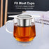 IPOW 2 Pack Extra Fine Mesh Coffee Filter with Coaster Lid and Double-sided Handle, Micron Mesh Tea Infuser for Loose Tea, Food-grade Stainless St...