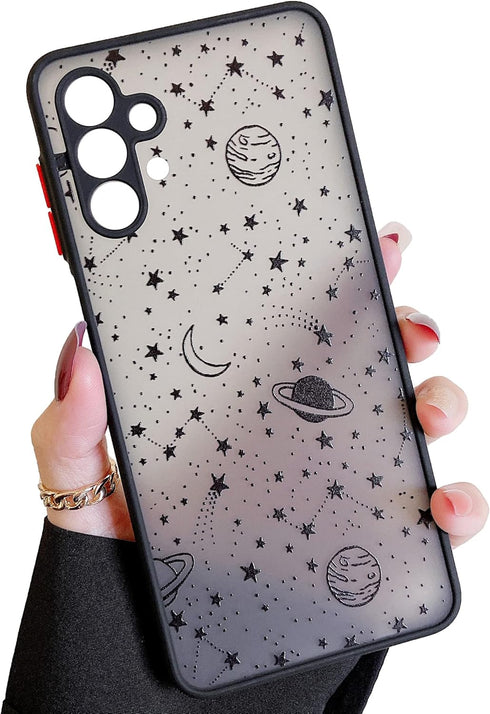 ZTOFERA Compatible with Samsung Galaxy A13 4G/5G,Galaxy A04S, Planet Sky Star Pattern Protective Phone Case Translucent Frosted Hard PC Back Case ...