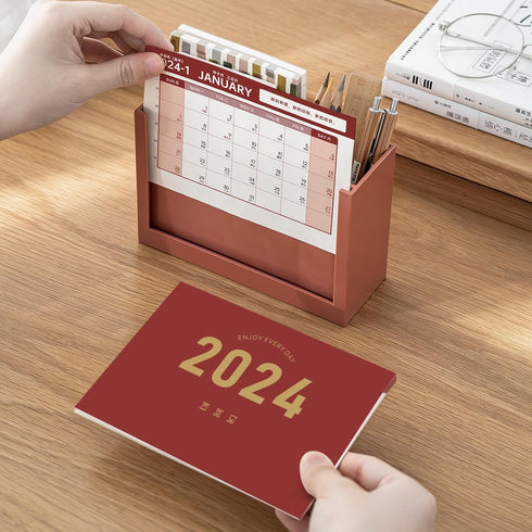 Multipurpose Desk Organizers,Mini Desk Calendar for 2024,Pen Holder Calendar for Desk,Small Desk Calendar for Schedule Planner Home and Office...