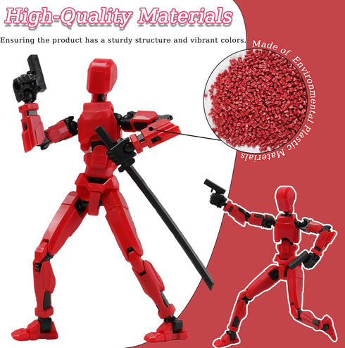 Titan T13 Action Figures Fidget Toys for Boys Autism Sensory Toys 3D Lucky Dummy 13 Robot Anime Figures Multi Joints Movable Cool Gadget Gift Toys...