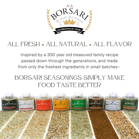 Borsari Seasoned Salt 2-Shaker Gift Set - Orange Ginger Seasoning Blend - Gluten Free Gourmet Seasonings For Steak, Fish, Poultry, & More - (4oz S...