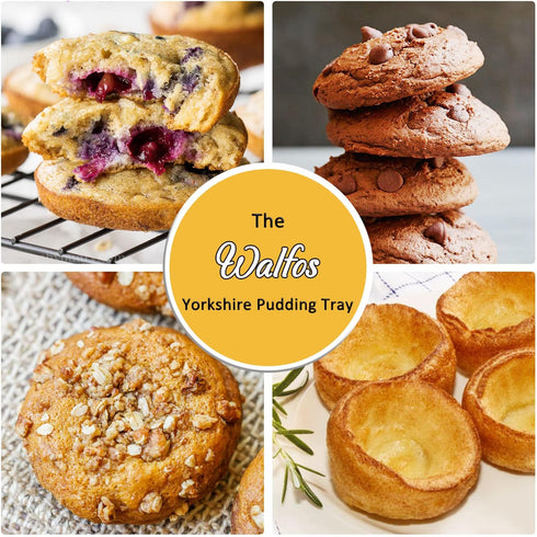 Walfos Silicone Muffin Top Pans for Baking 4inch Jumbo Size, Perfect Results Premium Non-Stick Bakeware Egg Baking Pan, Great for Eggs, Hamburger ...