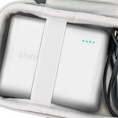 khanka Hard Travel Case Replacement for Anker PowerCore 13000 13000mAh 10400 Portable 2-Port Ultra Battery Power Bank (Long White Zipper)......