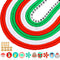 JMUQ 5200pcs Christmas Clay Beads Charms Kit for Bracelet Making, 6mm Round Flat Polymer Heishi Clay Bracelet Beads and Letter Gold Spacer Beads f...