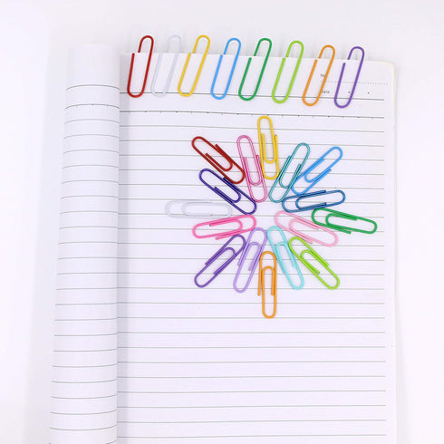 100pcs Paper Clips with Plastic Box of Paper Clips for Office Stationery 33mm Multicoloured II...