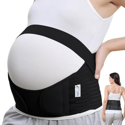 NeoTech Care Pregnancy Support Maternity Belt, Waist/Back/Abdomen Band, Belly Brace (Size M, Black Color)...