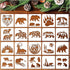 20 Pieces Stencil for Painting, Reusable Bear Mountain Tree Stencils Bear Paw Template Forest Animal Wildlife Wood Burning Stencils for Wood Wall ...