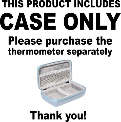 CaseSack Thermometer Case for Ear/Infrared Thermometer Like Braun ThermoScan 7, 7+, 5 IRT6500, 3; iProven, iHealth, MILDSIX, KDT, EasyEast, CandyC...