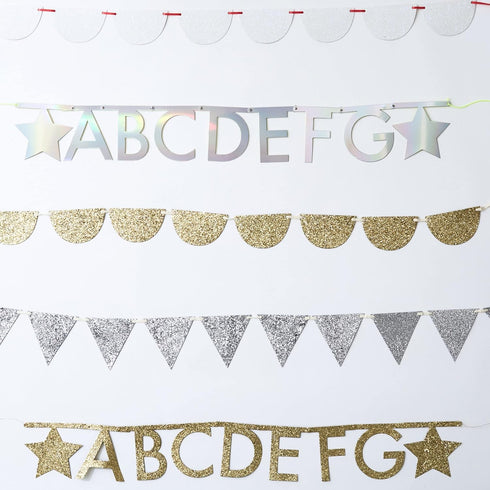 Meri Meri Personalizable Party Banner Kit, 12' Party Garland, Create Your Own Party Message...