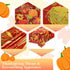 Tegeme 1 Pcs Thanksgiving Fall Leaf Tablecloth Disposable Plastic Pumpkin Maple Leave Table Cover Waterproof Rectangle Plastic Tablecloth for Autu...