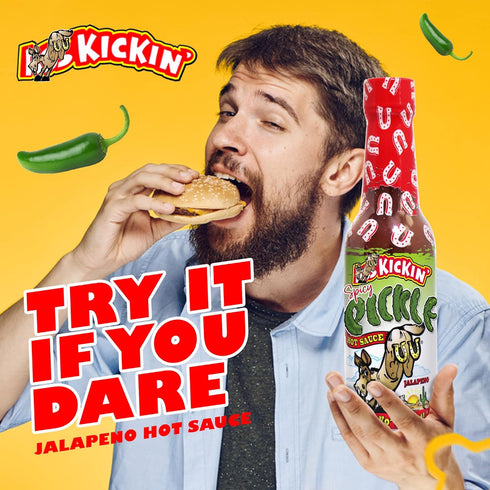 KICKIN' Spicy Pickle Hot Sauce - 5 oz - Premium Gourmet Jalapeno Hot Sauce for Chicken Wings and Burgers–Perfect Stocking Stuffers or Christmas Gi...