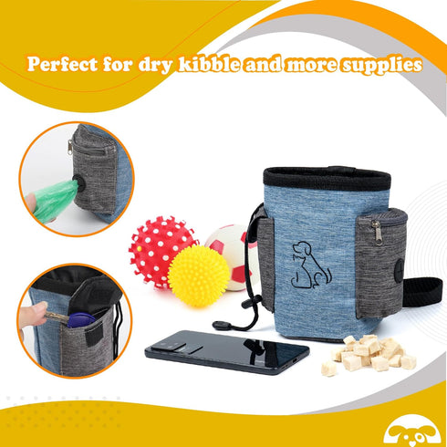 PetnBeyond Dog Treat Pouch Lightweight and Portable Pet Safe Treat Bag, Training Hands-Free Snack Bag with Built-in Poop Bag Dispenser, Capacity f...