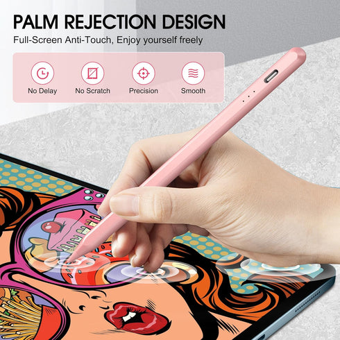Stylus Pen for iPad,Palm Rejection Tilt Sensitivity Fast Charging Pencil Only Work for 2018 Or Later iPad 10/9/8/7/6th Gen,Pro 12.9&11",Air 5th/4t...