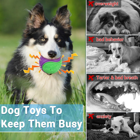 3.5in Squeaky Dog Balls, Dog Toys Balls for Training, Tough Ball Toys for Dogs, Light Weight Dog Toy Balls, High Bouncy Dog Ball for Interactive P...
