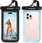 Waterproof Phone Pouch (2-Pack) — Designed in Hawaii — Case Fits All iPhones (incl. 15 Pro Max), Samsung Galaxy S24 & More Black/Blue...