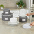 Stack Store Plus More China Storage Quilted Case for Dessert Plate, Bowls, Small Plate or Saucer - 8" W x 6" H - Gray - Includes 12 Felt Separator...
