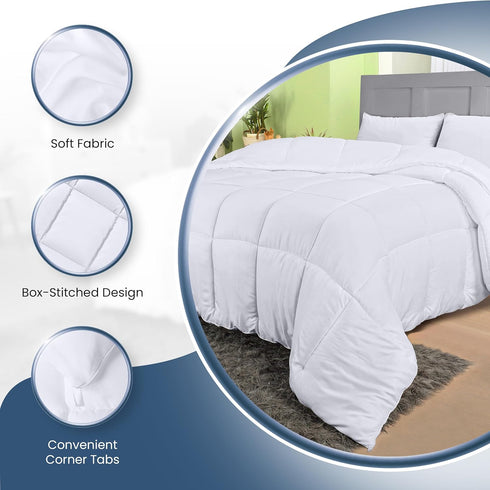 Utopia Bedding Down Alternative Comforter (Twin, White) - All Season Comforter - Plush Siliconized Fiberfill Duvet Insert - Box Stitched...