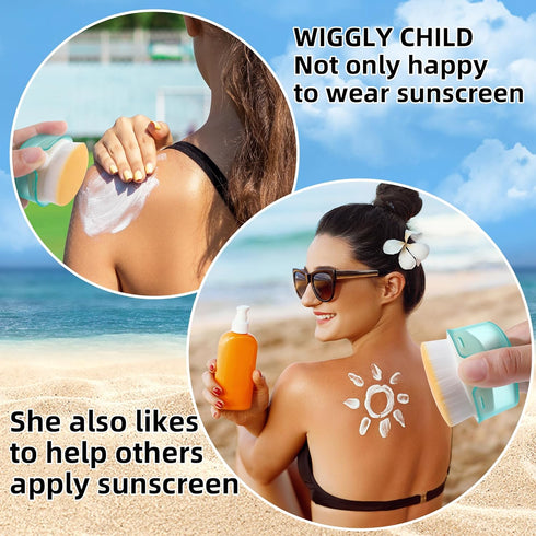 2 Pack Sunscreen Applicator for Kids, TemBelle Suntan Lotion Applicator Cream Brush Set with Protective Caps, Sunblock Applicator for Kids Baby To...