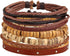 MILAKOO 26Pcs Black&Brown Braided Leather Bracelet for Men Women Cuff Beaded Bracelet Adjustable...