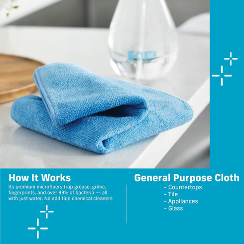 E-Cloth Microfiber Cloth, World's Leading Premium Microfiber Cleaning Cloth, Twice as Durable as Competition, 1 Year Guarantee, Ideal for Kitchen,...