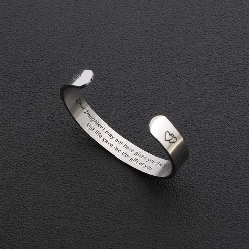Sunflower Jewellery Daughter Mother Gift Bracelets Wide Cuff Bangle Inspirational Bracelets for Women Mom Personalized Message Engraved Cuff To My...