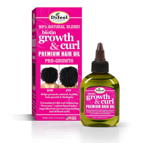 Difeel Biotin Growth & Curl Premium Hair Oil 2.5 oz....