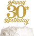 30th Birthday Cake Topper, 30th Happy Birthday Party Decoration with Premium Gold Glitter...