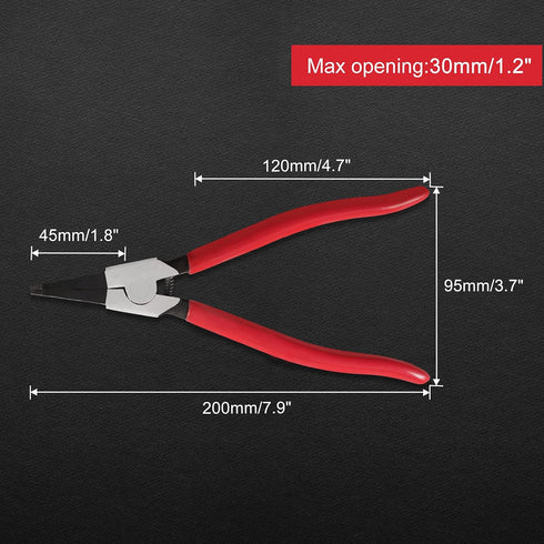 8-Inch Lock Ring Pliers Flat Snap Ring Pliers Special Circlip Pliers Reverse Pliers Angle Tip Retaining Ring Pliers Ring Opening Pliers Spreader P...