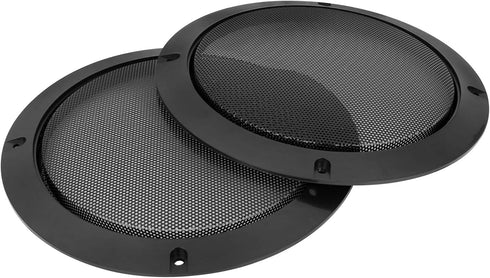 X AUTOHAUX 2pcs 6.5 Inch Metal Glossy Audio Speaker Cover Mesh Subwoofer Grill Horn Guard Decorative Circle Grille Protector Black for Car...