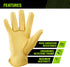 AWP Grain Leather Deerskin Work Gloves for Men and Women, Made with Genuine Top-Grain Deerskin Leather, Large, Tan...